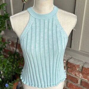 Anthropologie Pilcro Blue High neck Sweater top
